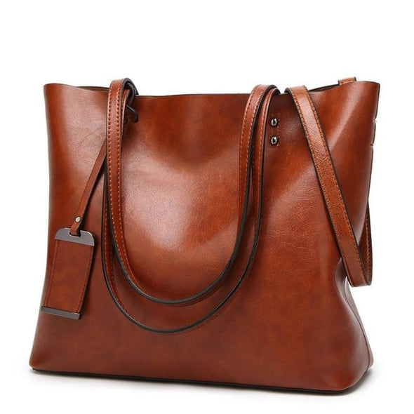 Waxing Leather bucket bag Simple Double strap handbag shoulder bags For Women 2020 All-Purpose Shopping tote sac bolsa feminina