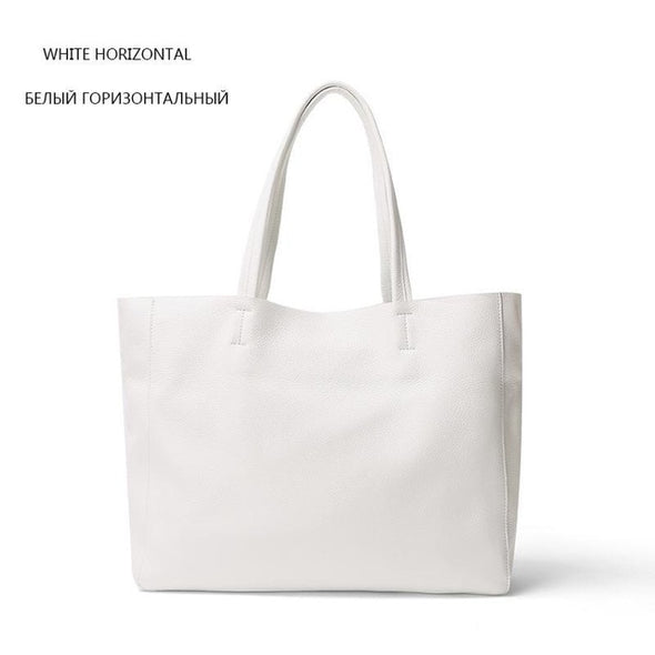 Simple Casual Leather Women Shoulder Bag Luxury Brand Designer Genuine Leather Lady Handbags Commuter Bag Large Female Totes Bag