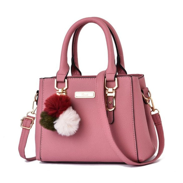 PU Leather Handbag For Women Girl Fashion Tassel Messenger Bags With Ball Bolsa Female Shoulder Bags Ladies Party Crossby Bag