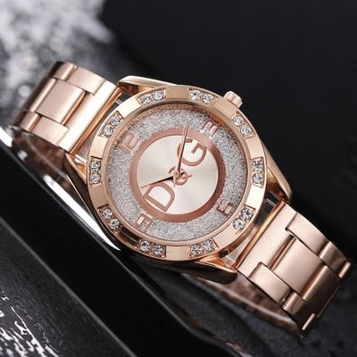 Women's Watches New Famous Luxury Brands Women Watch Fashion Rhinestone Stainless Steel Quartz Ladies Wristwatches Reloj Mujer