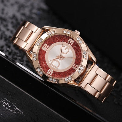 Women's Watches New Famous Luxury Brands Women Watch Fashion Rhinestone Stainless Steel Quartz Ladies Wristwatches Reloj Mujer