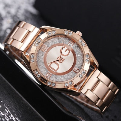 Women's Watches New Famous Luxury Brands Women Watch Fashion Rhinestone Stainless Steel Quartz Ladies Wristwatches Reloj Mujer