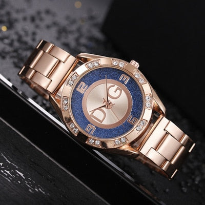 Women's Watches New Famous Luxury Brands Women Watch Fashion Rhinestone Stainless Steel Quartz Ladies Wristwatches Reloj Mujer