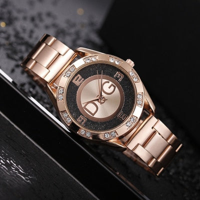 Women's Watches New Famous Luxury Brands Women Watch Fashion Rhinestone Stainless Steel Quartz Ladies Wristwatches Reloj Mujer