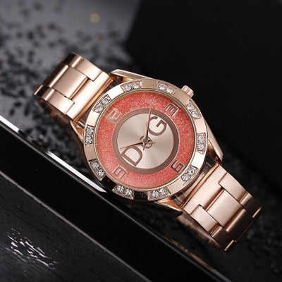 Women's Watches New Famous Luxury Brands Women Watch Fashion Rhinestone Stainless Steel Quartz Ladies Wristwatches Reloj Mujer