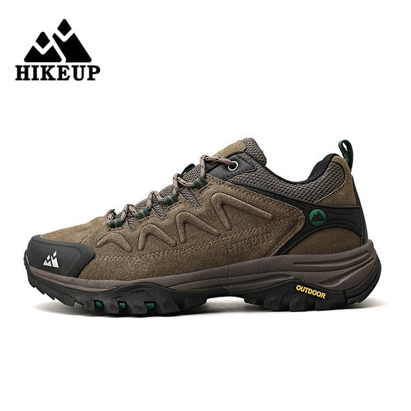 HIKEUP Summer Leather Men Hiking Shoes Tourist Trekking Sneakers Mountain Climbing Sneakers Trail Jogging Outdoor Shoes For Men