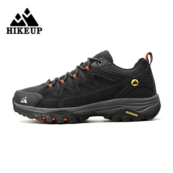HIKEUP Summer Leather Men Hiking Shoes Tourist Trekking Sneakers Mountain Climbing Sneakers Trail Jogging Outdoor Shoes For Men