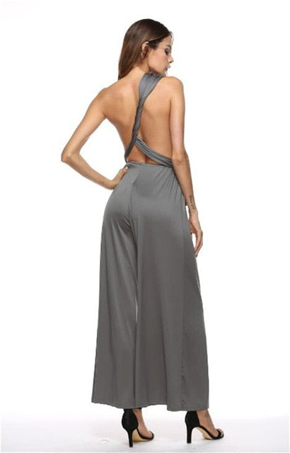 Bandage Sexy Jumpsuit Boho Rompers Women Jumpsuit 2021 Elegant Summer Jumpsuit Multi Way Wear Wrap Wedding Party