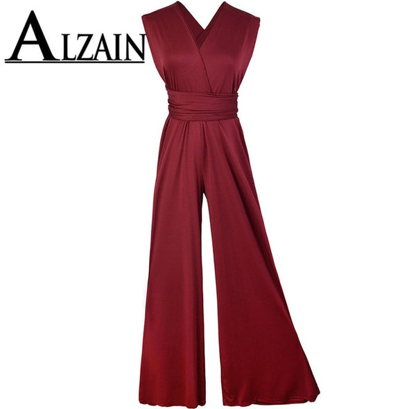 Bandage Sexy Jumpsuit Boho Rompers Women Jumpsuit 2021 Elegant Summer Jumpsuit Multi Way Wear Wrap Wedding Party