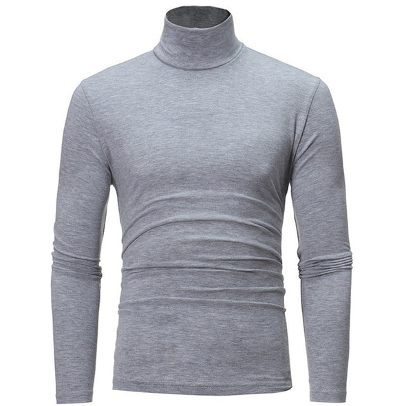 turtleneck for men Solid colour slim elastic thin pullover men Spring Autumn turtleneck men knitting brand sweater men