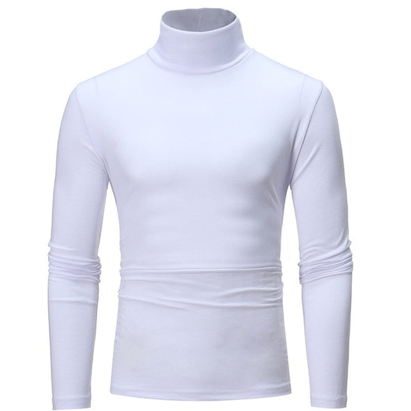 turtleneck for men Solid colour slim elastic thin pullover men Spring Autumn turtleneck men knitting brand sweater men