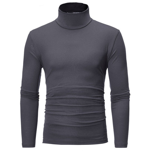 turtleneck for men Solid colour slim elastic thin pullover men Spring Autumn turtleneck men knitting brand sweater men
