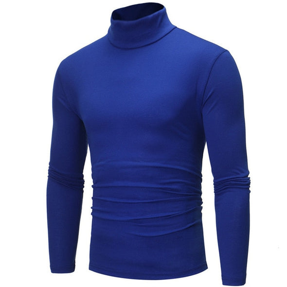 turtleneck for men Solid colour slim elastic thin pullover men Spring Autumn turtleneck men knitting brand sweater men