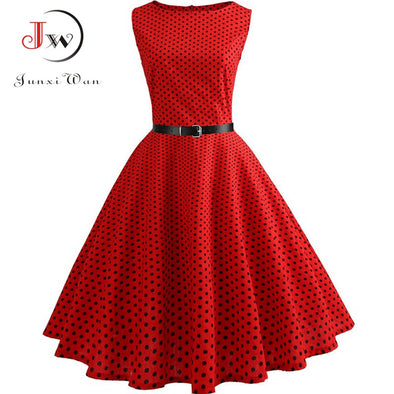Summer Womens Dresses 2021 Casual Floral Retro Vintage 50s 60s Robe Rockabilly Swing Pinup Vestidos Valentines Day Party Dress