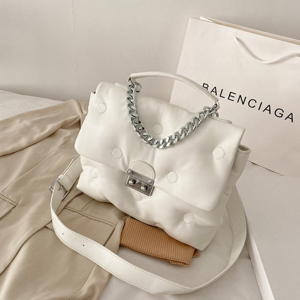 Famous Brand Women's Bags PU 2021 Chain Space Cotton Large Capacity Women's Bag Shoulder Messenger Bag Luxury Trendy Handbag