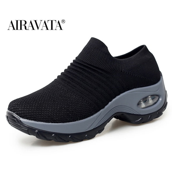 Women's walking shoes Fashion Casual Sport Shoes Sneakers Autumn Platform Flat Slip-on Comfortable Outdoor