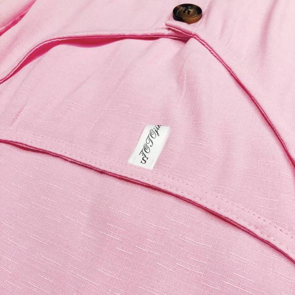 Women's Dress 2021 Spring/Summer Pure Color Single Row Buttons V-Neck Dress Women Slim High Waist Casual Dress Vestido