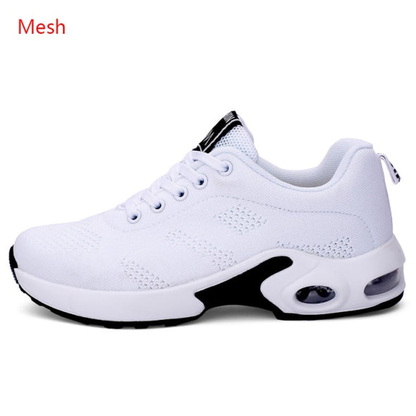 Fashion Women Sneakers Running Shoes Outdoor Sports Shoes Breathable Mesh Comfort Jogging Mesh Shoes Air Cushion Lace Up Ladies