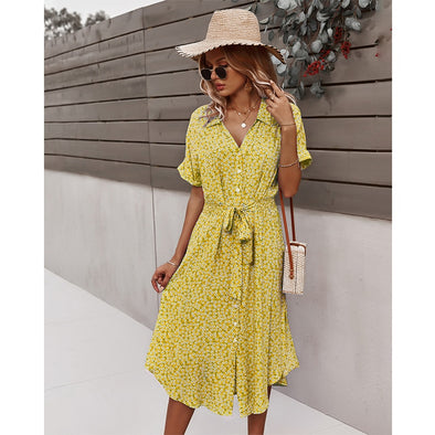 Dresses For Women Casual Short Sleeve 2021 Beach Dresses Women's Summer Holiday Sundress Floral Long Dress Tunics Robe Femmle