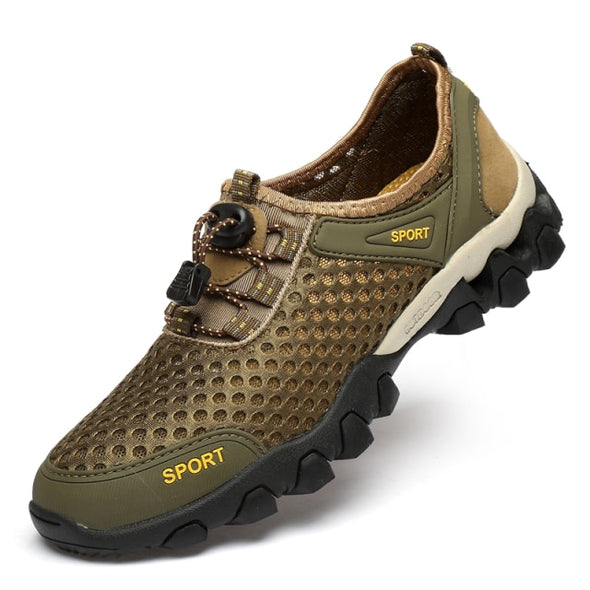 Mens Trekking Mountain Shoes Men Outdoor Athletic Shoes Men Wearable Sports Upstream Shoes for Men Light Elastic Band Trainers