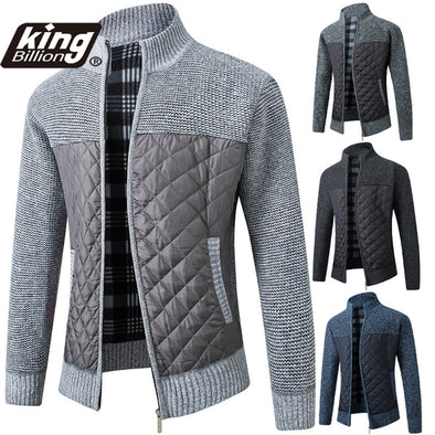 KB 2021 Autumn Winter New Men's Jacket Slim Fit Stand Collar Zipper Jacket Men Solid Cotton Thick Warm Jacket Men Sweater