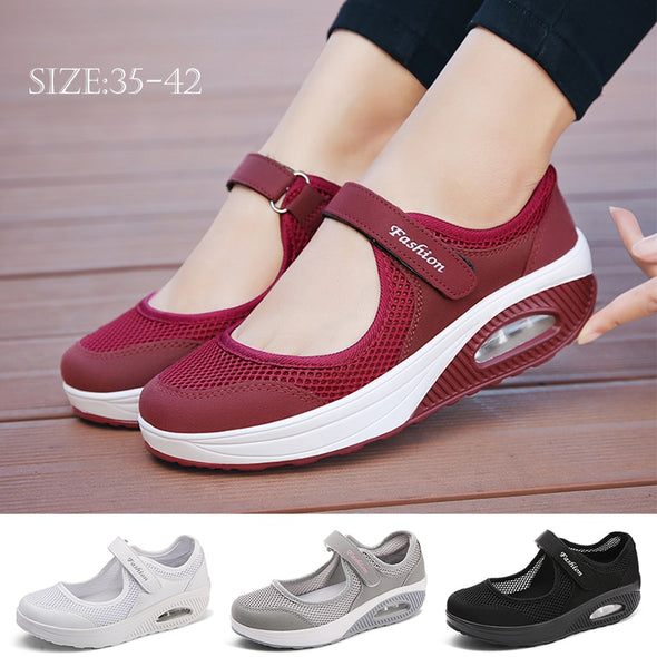 Women's Walking Shoes Lightweight Mesh Breathable Fashion Casual Shoes Air Cushion Flat Shoes