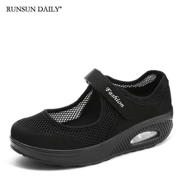 Women's Walking Shoes Lightweight Mesh Breathable Fashion Casual Shoes Air Cushion Flat Shoes