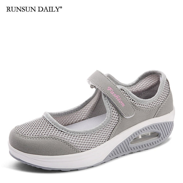 Women's Walking Shoes Lightweight Mesh Breathable Fashion Casual Shoes Air Cushion Flat Shoes
