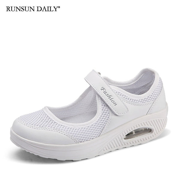 Women's Walking Shoes Lightweight Mesh Breathable Fashion Casual Shoes Air Cushion Flat Shoes