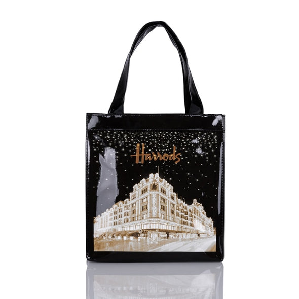 London Style PVC Reusable Shopping Bag Women's Bag Eco Friendly Small Signature Shopper Bag Waterproof Handbag Shoulder Bag