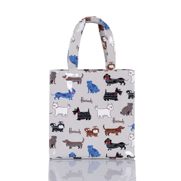 London Style PVC Reusable Shopping Bag Women's Bag Eco Friendly Small Signature Shopper Bag Waterproof Handbag Shoulder Bag