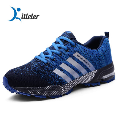 Breathable Running Shoes Men Lightweight Non-slip Sneakers Comfort Unisex Jogging Sport Shoes Walking Blue Zapatillas Siez 35-47
