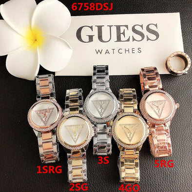 Quartz Wrist Women Men Watches Clock Waterproof Watch Luxury Silver Bracelet Guess Watch strap and dismantling ins With Box