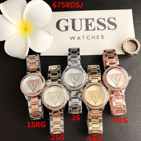 Quartz Wrist Women Men Watches Clock Waterproof Watch Luxury Silver Bracelet Guess Watch strap and dismantling ins With Box