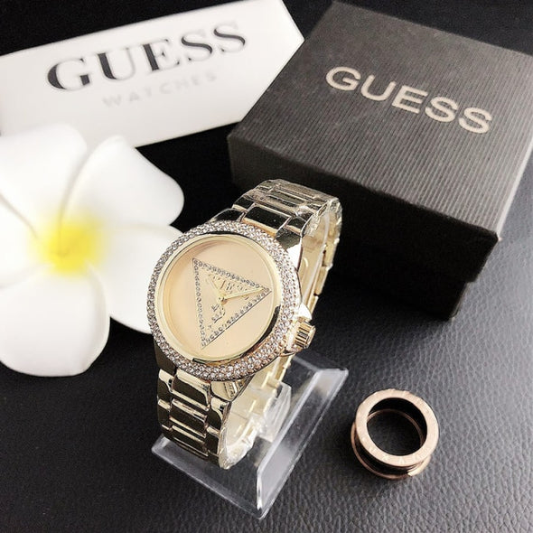 Quartz Wrist Women Men Watches Clock Waterproof Watch Luxury Silver Bracelet Guess Watch strap and dismantling ins With Box