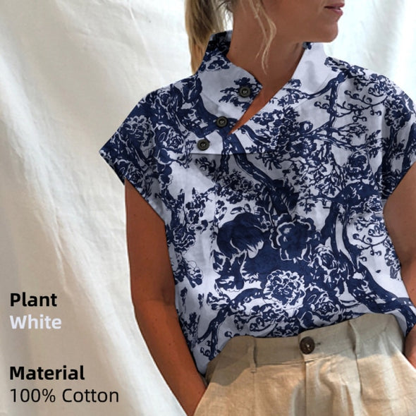 Oversized Celmia Stylish Women Shirts 2021 Summer Cotton Linen Blouses Short Sleeve Buttons Blusas Casual Loose Solid Tunic Top