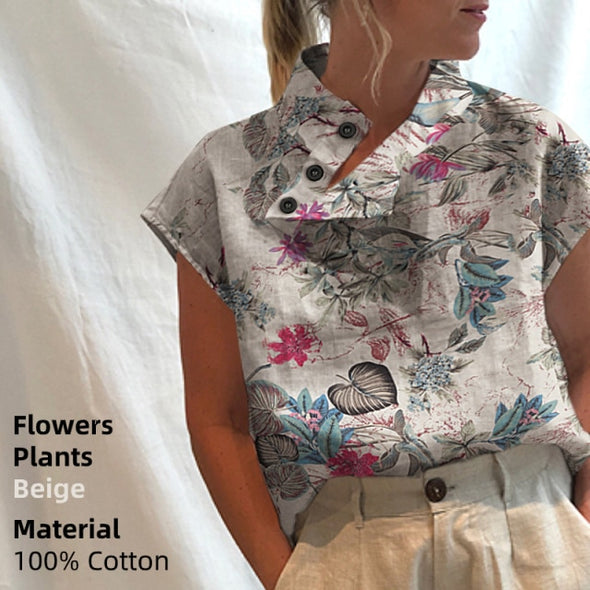 Oversized Celmia Stylish Women Shirts 2021 Summer Cotton Linen Blouses Short Sleeve Buttons Blusas Casual Loose Solid Tunic Top
