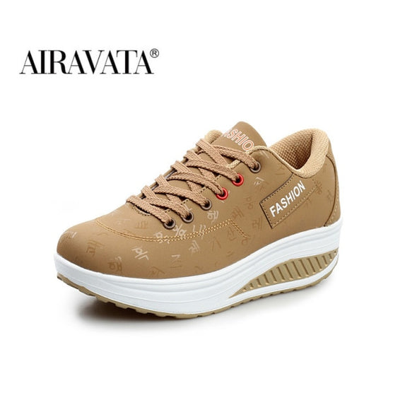 Women Chunky Sneakers Height Increasing Shake Shoes Flatform Lace-up Walking Shoes Deportiva Mujer