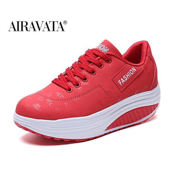 Women Chunky Sneakers Height Increasing Shake Shoes Flatform Lace-up Walking Shoes Deportiva Mujer