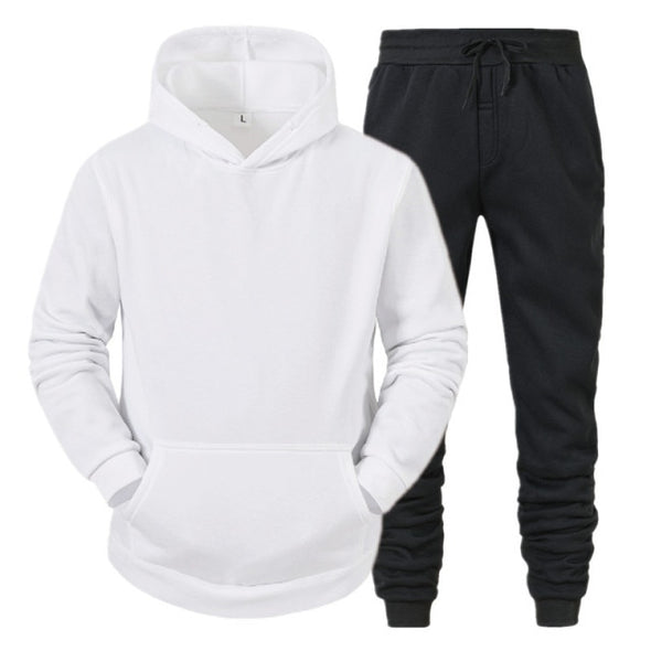 Men's Sets Hoodies+Pants Fleece Tracksuits Solid Pullovers Jackets Sweatershirts Sweatpants Oversized Hooded Streetwear Outfits