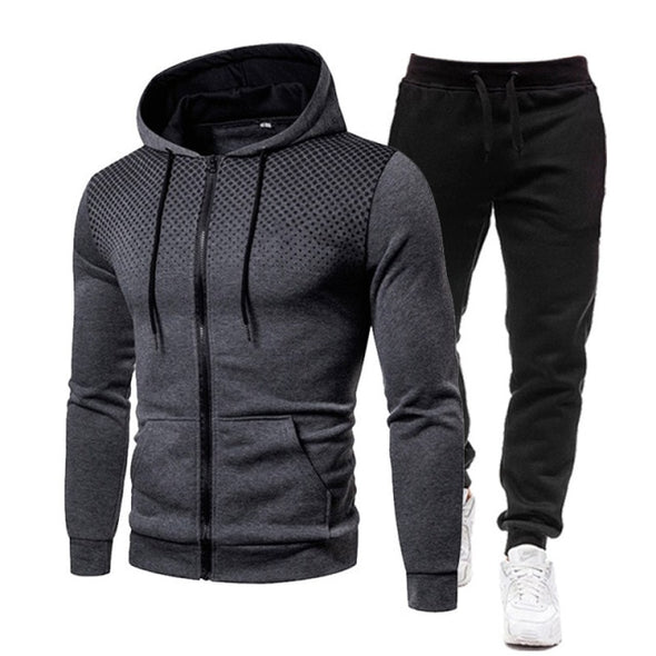 Autumn Winter Men's Casual Tracksuit  Fashion Men Jacket and Sweatpants Two Pieces Sets Sportswear Plus Size Clothing for Male