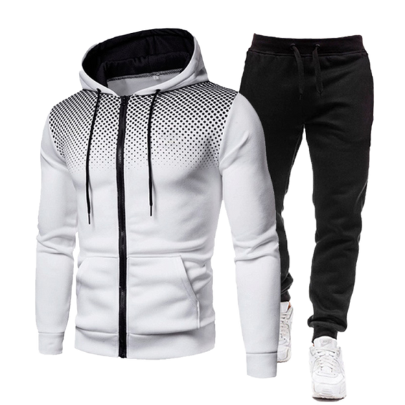 Autumn Winter Men's Casual Tracksuit  Fashion Men Jacket and Sweatpants Two Pieces Sets Sportswear Plus Size Clothing for Male