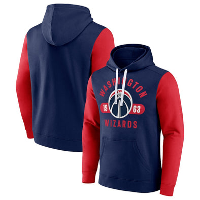 Men's Washington Wizards Fanatics Branded Navy/Red Attack Colorblock Pullover Hoodie