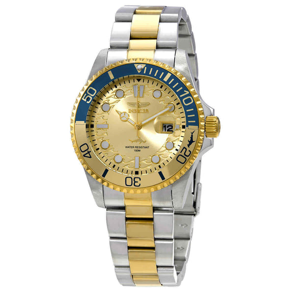 Invicta Pro Diver Quartz Gold Dial Two-tone Men's Watch