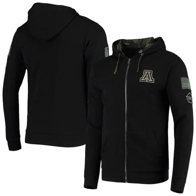 Arizona Wildcats Colosseum OHT Military Appreciation Waffle Full-Zip Hoodie - Black
