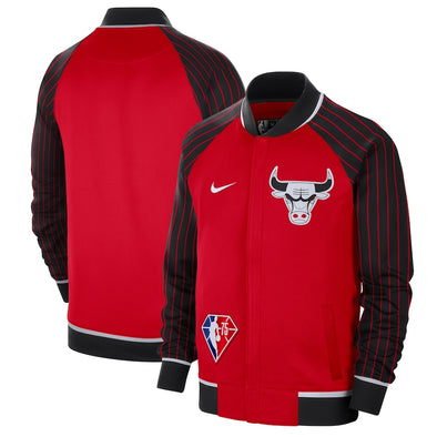 Chicago Bulls Nike 2021/22 City Edition Therma Flex Showtime Full-Zip Bomber Jacket - Red/Black