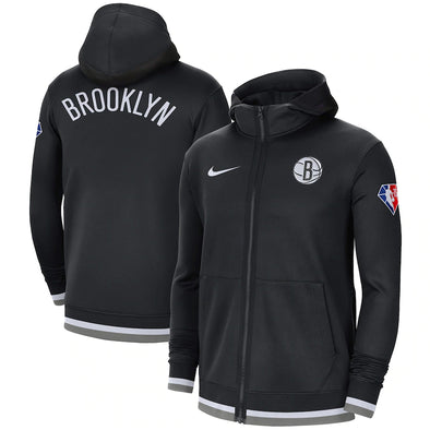 Brooklyn Nets Nike 75th Anniversary Performance Showtime Hoodie Full-Zip Jacket - Black