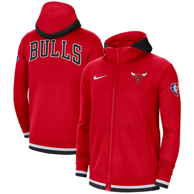 Chicago Bulls Nike 75th Anniversary Performance Showtime Hoodie Full-Zip Jacket - Red