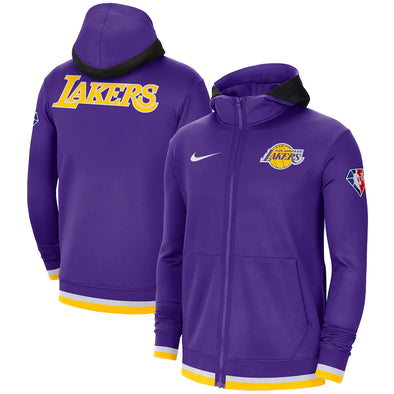 Los Angeles Lakers Nike 75th Anniversary Performance Showtime Hoodie Full-Zip Jacket - Purple